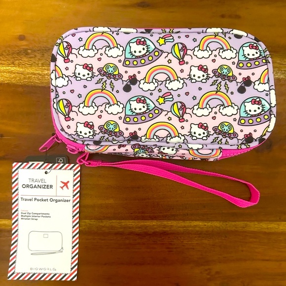 Hello Kitty Pink Cartoon Print Bag with Wrist Strap 🌈🛸🐭🐱 - Picture 5 of 5